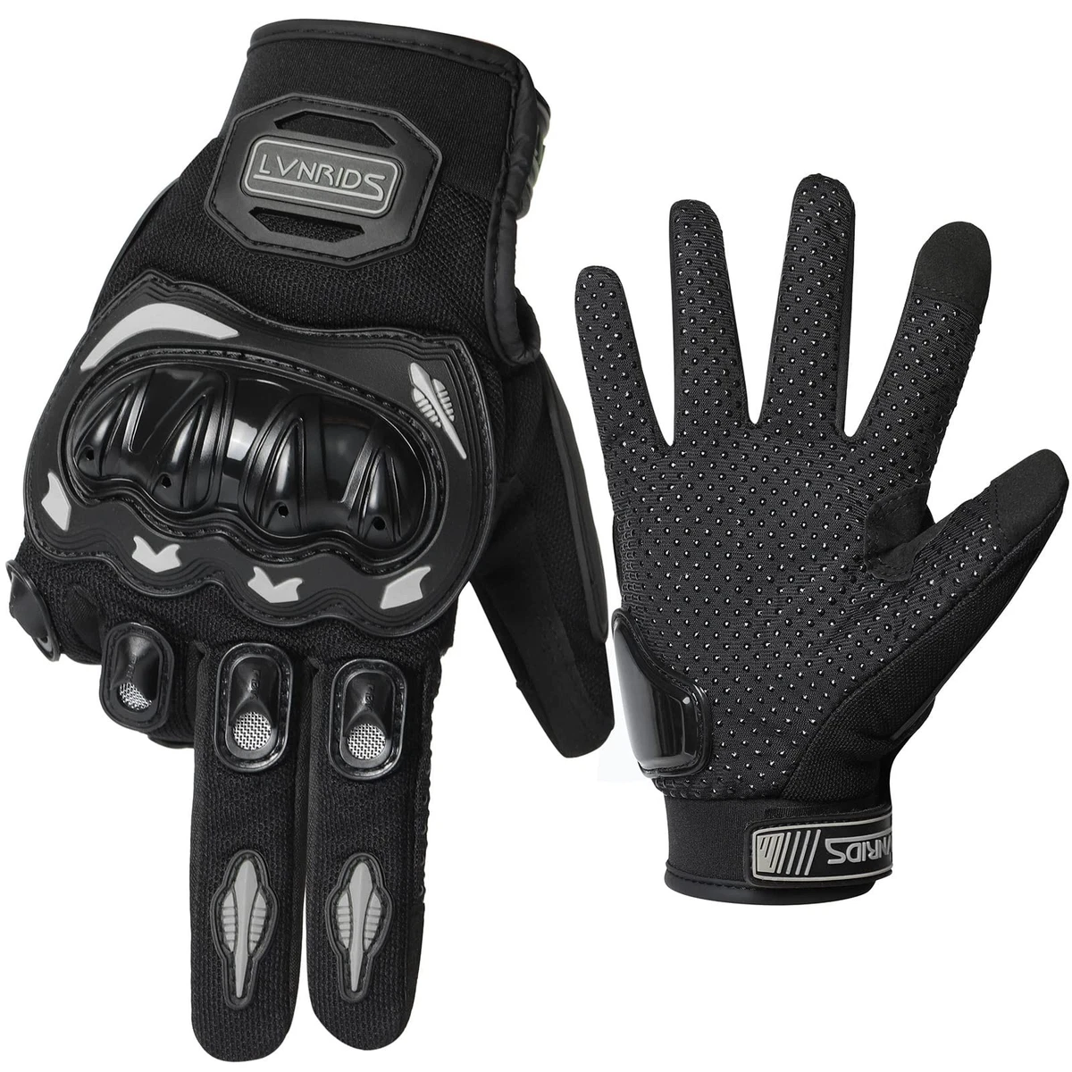 Motorcycle Gloves Touchscreen Breathable for Men and Women –Black/Red Size L