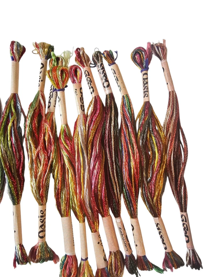 Oasis Lot of 19 Variegated Silk Rayon Embroidery Threads Cross Stitch Floss - Image 4 of 4