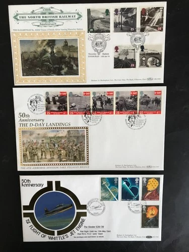 GB 1994/1 D-Day Landings Etc 3 Benham FDC Issues Used.