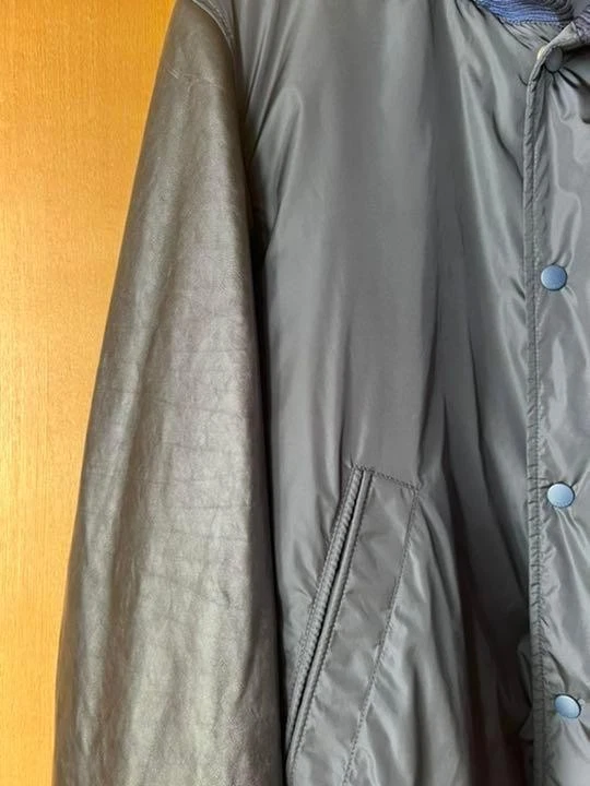 Gucci Stadium Giacca Nylon Pelle Uomo Blu Taglia 48 Usatoo