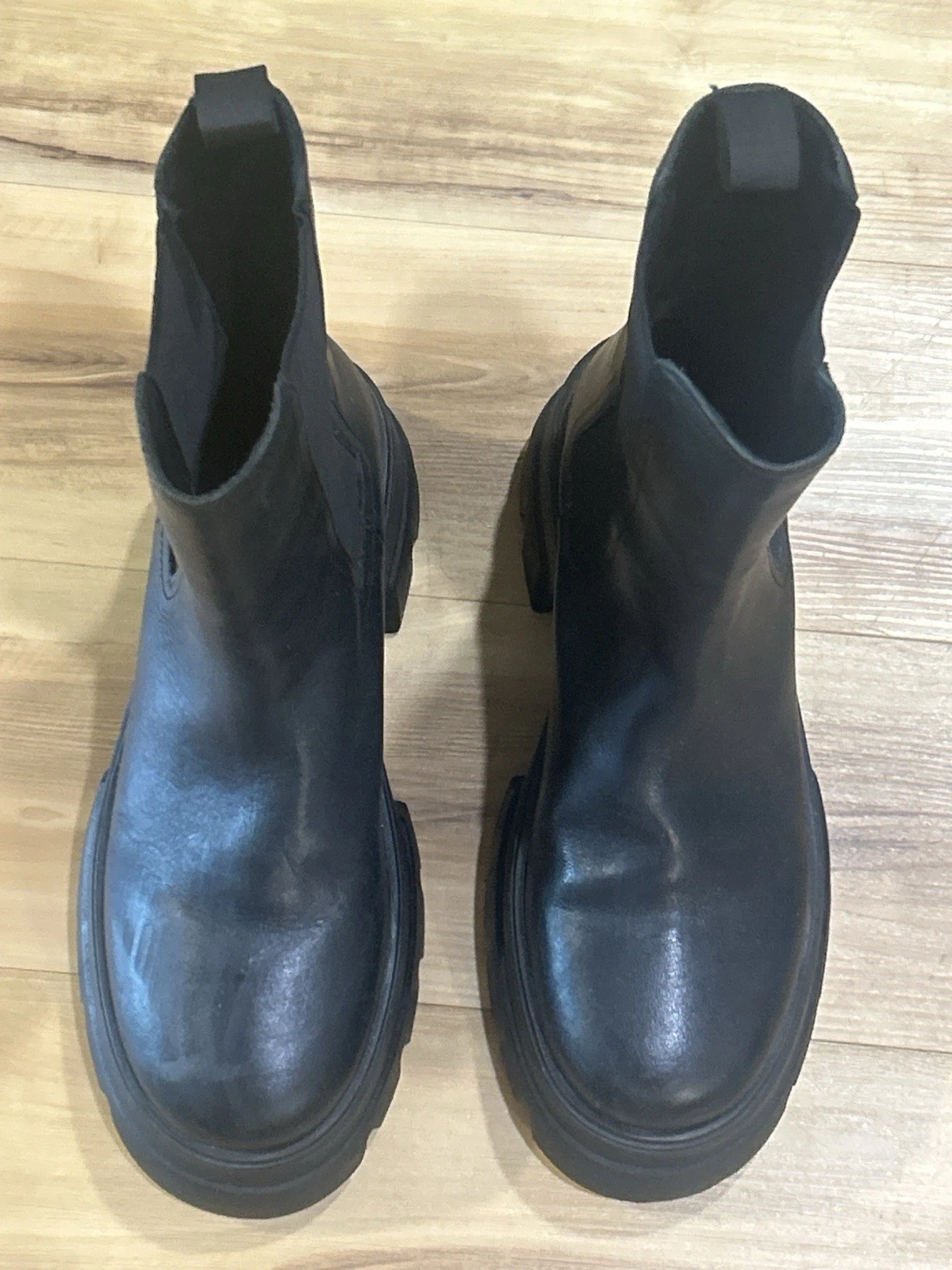 Thursday Boot Co Legend Platform Chelsea Boots Womens 9.5 Black Leather NWOB