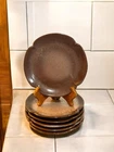 Vtg Set Of 6 Frankoma Plainsman Brown 6 1/2" Round Flat Bread & Butter 5E Plates