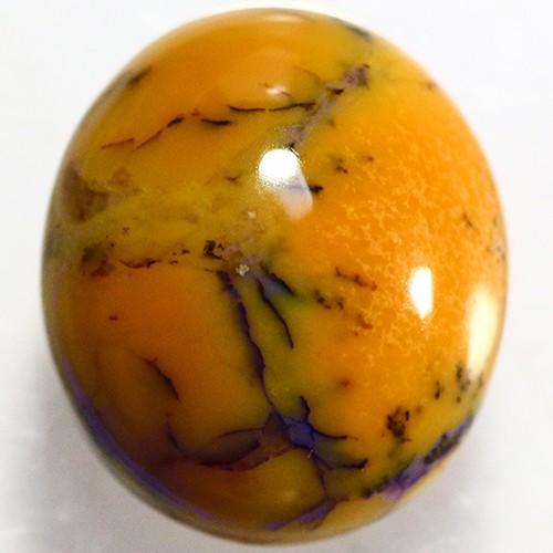 14.30 Ct Cheerful Fire Cab (17 x 15 mm) 100% Natural Un Heated Dendritic Opal - Picture 1 of 5
