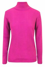 Women's Ribbed Polo Turtle Roll Mock Neck Long Sleeve Jumper Ladies Tops