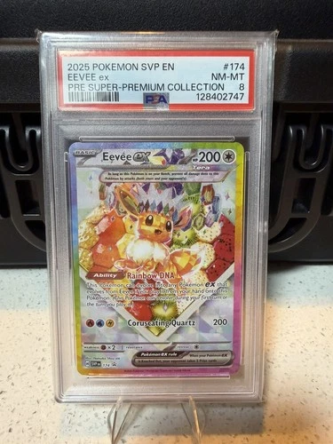 Eevee ex #174 PSA 8 Promo Prismatic Evolutions Super Premium Collection Pokemon