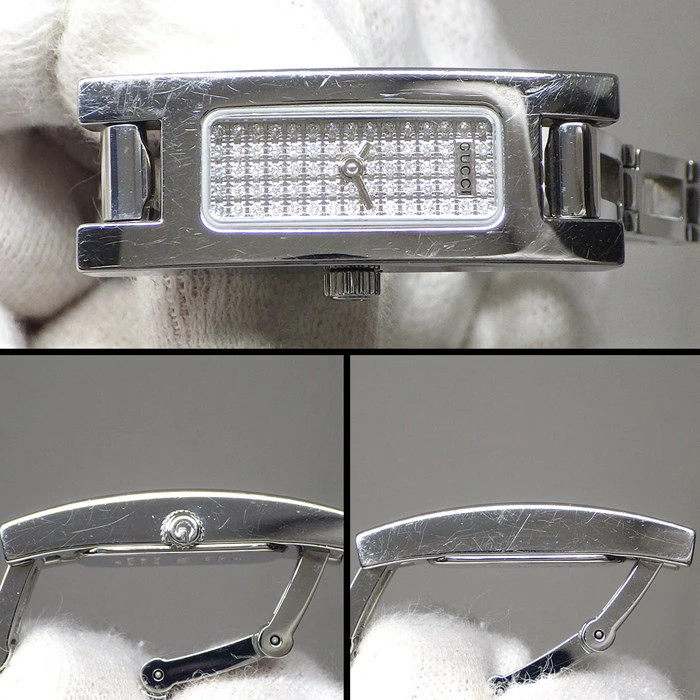 Gucci Bangle Watch 3900L Rectangular Diamond Pave… - image 6