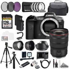 Canon EOS R5 + RF 24-70mm f/2.8L IS USM Lens+128GB+Ext Bat+9 PC Filtr MEGA Kit