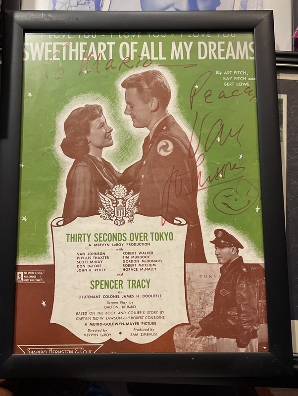 Sheet Music Sweetheart of All My Dreams Seconds Over Tokyo Signed Van Johnson