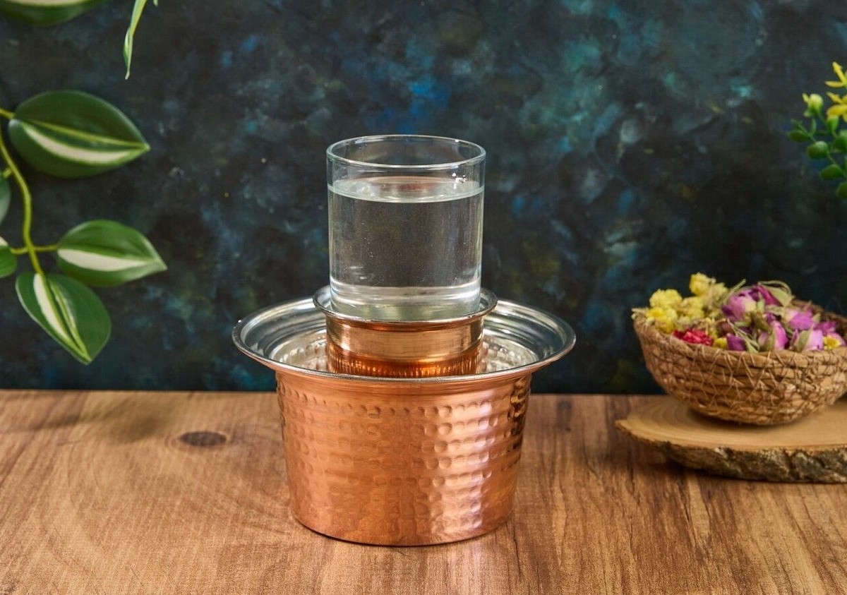 Handmade Copper Turkish Raki Wine Cooler Ehlikeyf, Copper Ice