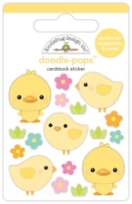 Doodlebug Doodle-pop 3D Stickers Springtime Peeps Yellow Chicks Bright Flowers