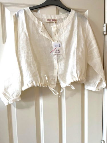 NEW! £346 Le Sirenuse Positano LINEN top cropped, Shirt /IT 40 UK 8 Net-a-Porter - Picture 1 of 10