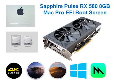Sapphire Pulse RX580 8GB Mac Pro EFI boot screen Metal 4K native
