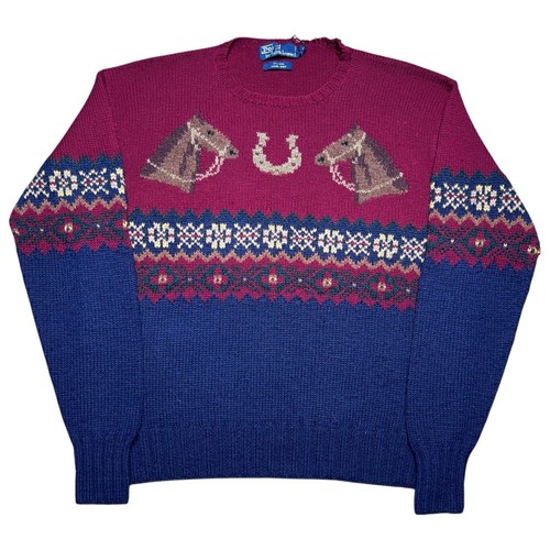 Vintage knit horseshoe sweater - Gem Vintage knit horseshoe sweater - Gem