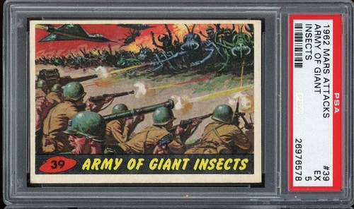 1962 Topps Mars Attacks #39 Army of Giant Insects — PSA 5