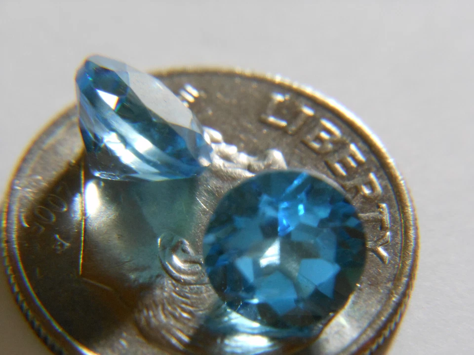 Topaz Swiss Blue Matched Pair 1.45 ct each, 3.29 ctw, USA 20 Year Vendor - Image 2 of 4