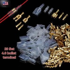 20sets Electrical Wire Connector Bullet Terminal Male Female Double Bullet 4.0mm