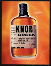 1996 Knob Creek Bourbon whiskey bottle photo vintage print ad