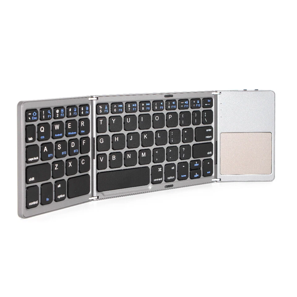 Mini Folding Wireless New Bluetooth Keyboard w/Touchpad For Laptop Tablet Phone - Image 3 of 4