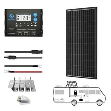200 Watt 12 Volt Monocrystalline Solar RV Kit W/ 20A PWM Charge Controller (1x20