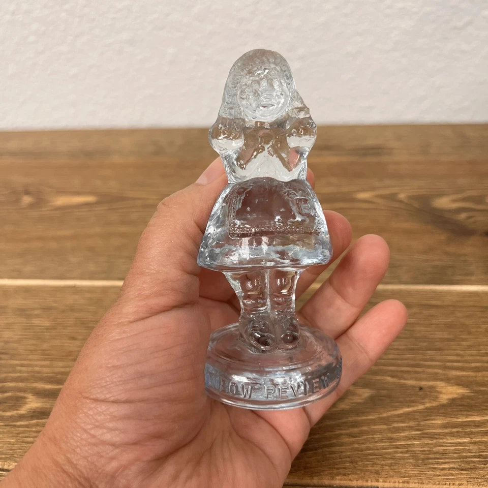 1975 Vintage Rainbow Review Glass 4” Little Girl Figure - Image 2 of 4