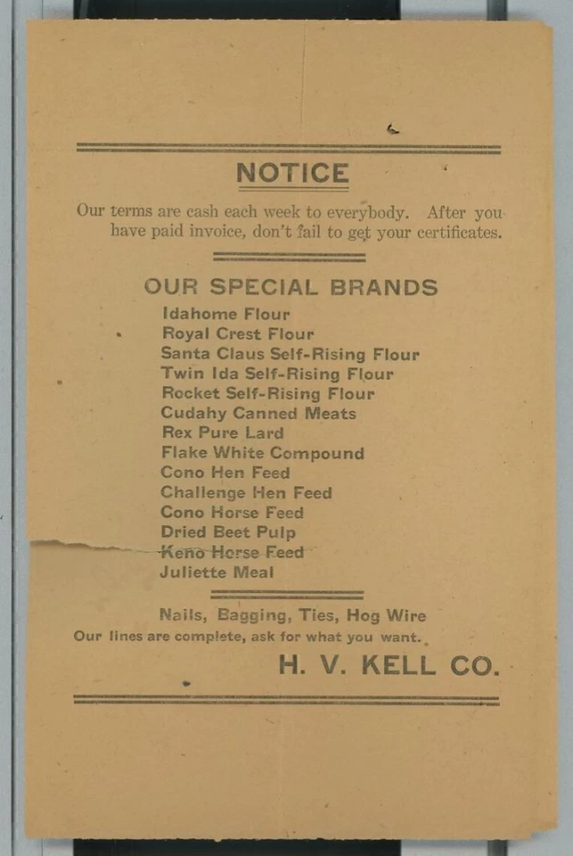 Factura 1917 HV Kell Co Griffin GA Grocers Bull Durham Victory Red Tobacco A16 Foto 2 de 2