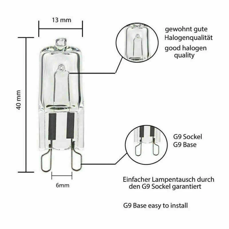 10 × G9 Halogen Bulbs 25W 50W 40W 60W Capsule Replace LED Lamp Warm White 220V - Image 3 of 4