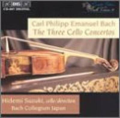 CPE Bach: The Three Cello Concertos - Audio CD By Hidemi Suzuki - VERY GOOD