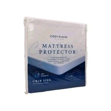 Cosy House Collection White Waterproof Crib Size Mattress Protector