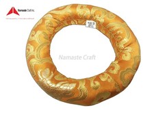 6 inch Orange Silk Ring Cushion/Pillow Tibetan Singing Bowl Handmade in Nepal