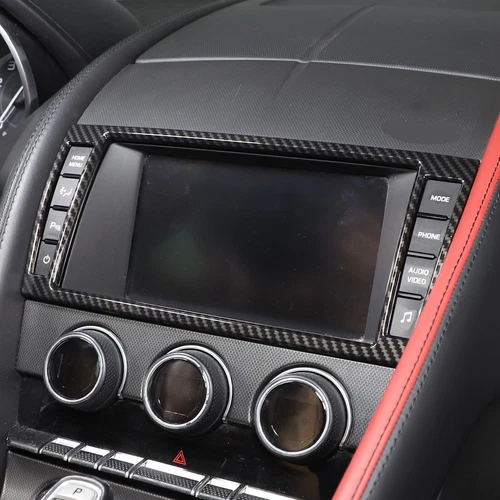 Cubierta de embellecedor de consola de tablero interior de fibra de carbono ABS para Jaguar F-TYPE 2013-2024 - Imagen 12 de 44