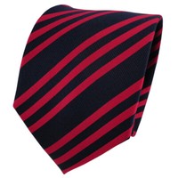 Tigertie Designer Seidenkrawatte In Rot Signalrot Blau Gestreift