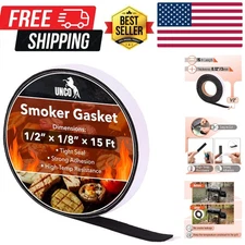 Smoker Gasket - 15 Ft, 1/2"X1/8", High Temp Grill & BBQ Gasket