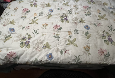 LONGABERGER GRAND BOTANICAL FIELDS REVERSIBLE TWIN DUVET/COMFORTER W/SHAM/SKIRT