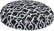 Luxurious Athens Black Large Round Pet Bed for Ultimate Comfort