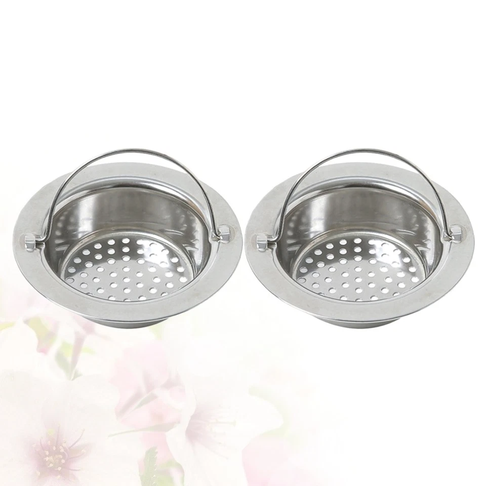  2 Pcs Sewer Filter Kitchen and Bathroom Sink Wide Rim Drain Strainer - Image 4 of 4