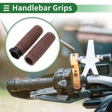 1" 25mm Motorcycle Hand Grips Cover Kit Handlebar Grips TPU Brown