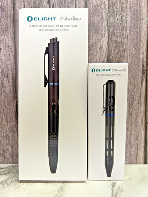 Olight O'pen Glow Rechargeable Penlight Green Beam & Olight O'pen Mini 2 Black 