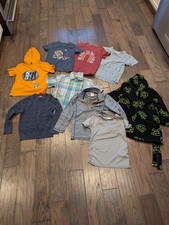 BOYS LOT SIZE 8 INCLUDES 9 ITEMS SHIRTS ROBE