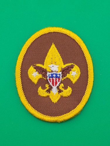 Tenderfoot Rank Brown Uniform Patch Plastic Back BSA Scouts America