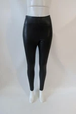 Womens Commando Black PU Faux Leather Stretch Legging Pants L