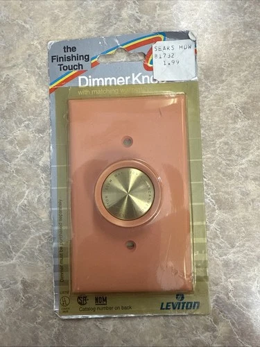 Vintage Leviton Pink Dimmer Spinner Knob & Plate New Old Stock UL 87701