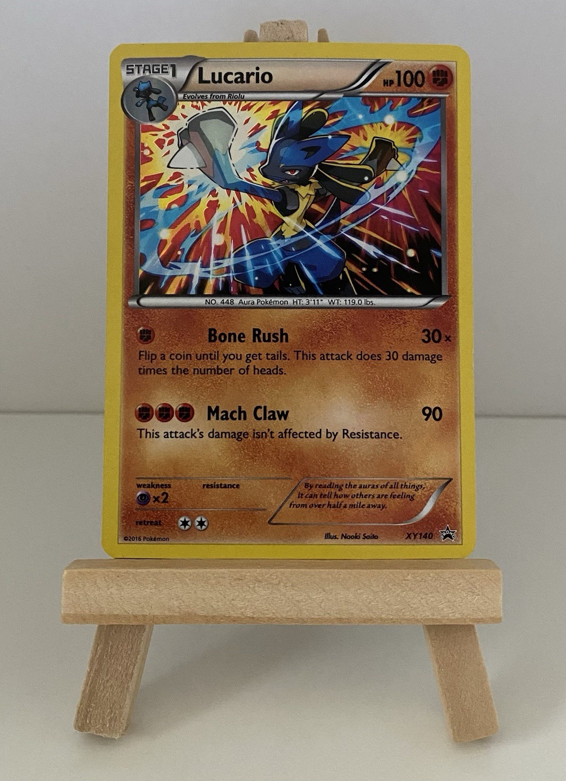 Pokemon TCG Lucario XY140 XY Promos 2016 Promo Holo Rare Holofoil LP - NM