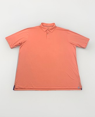 Peter Millar Seaside Polo Golf Shirt XXL 2XL Salmon Solid No Logos Soft Stretch