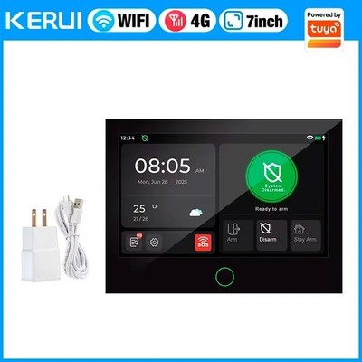 Kerui 4G WiFi GSM Home Alarm System 7 Zoll Touchscreen Tuya Security Panel Kit