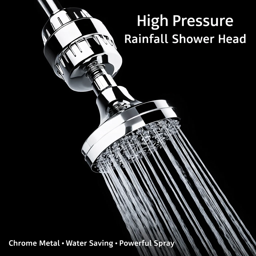 High-Output Shower Filte Shower Filter w/ Replaceable Multi Stage Cartridge