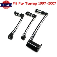 Black Brake Arm Pedal Shift Lever Pegs Shifter For Harley Touring 97-07 Softail