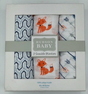 hudson baby muslin swaddle blankets foxes
