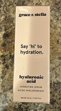 Hyaluronic  Serum .34 fl oz/10ml for Face  by Grace & Stella EXP 6/26 NEW TRAVEL
