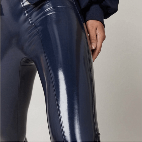 Spanx Faux Patent Leather Legging New Navy XS Xtra Small - Picture 4 of 9