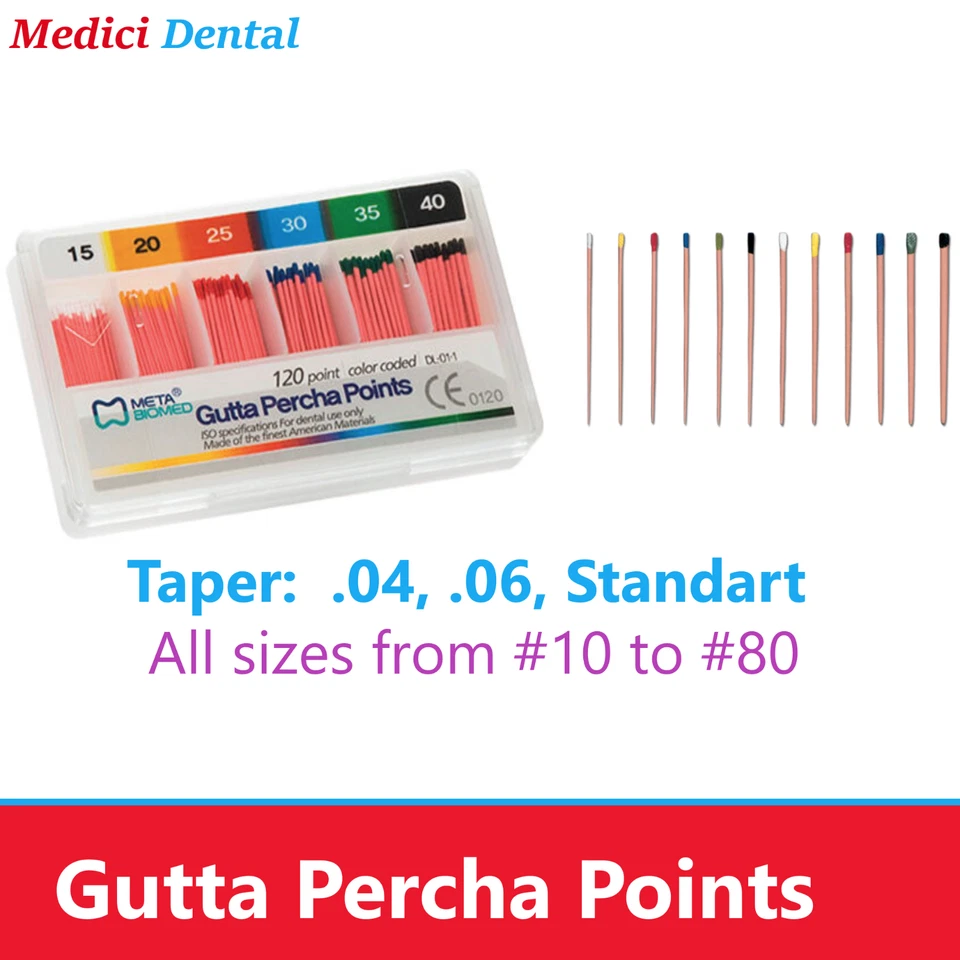 Gutta Percha Points Taper 0.4 / 0.6 /Standart, All Sizes Dental Endo Meta Biomed - Image 2 of 3